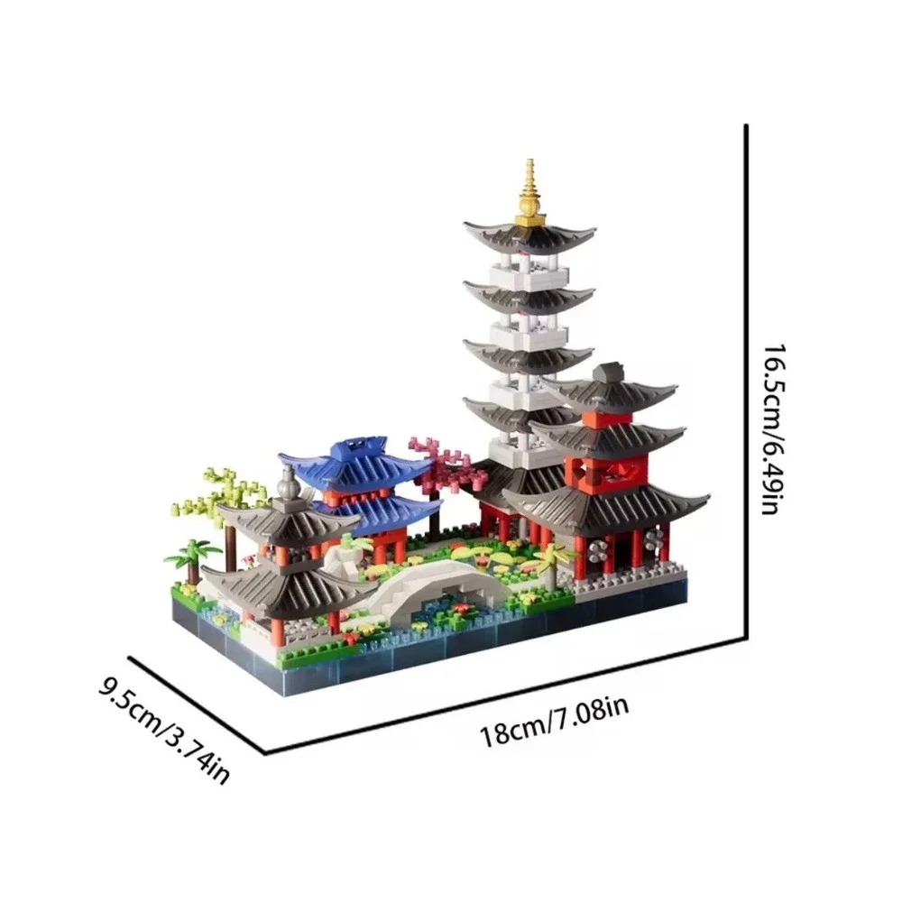 Hangzhou West Lake Chinese Architecture 688pcs Mini Brick Building Block Set Toy
